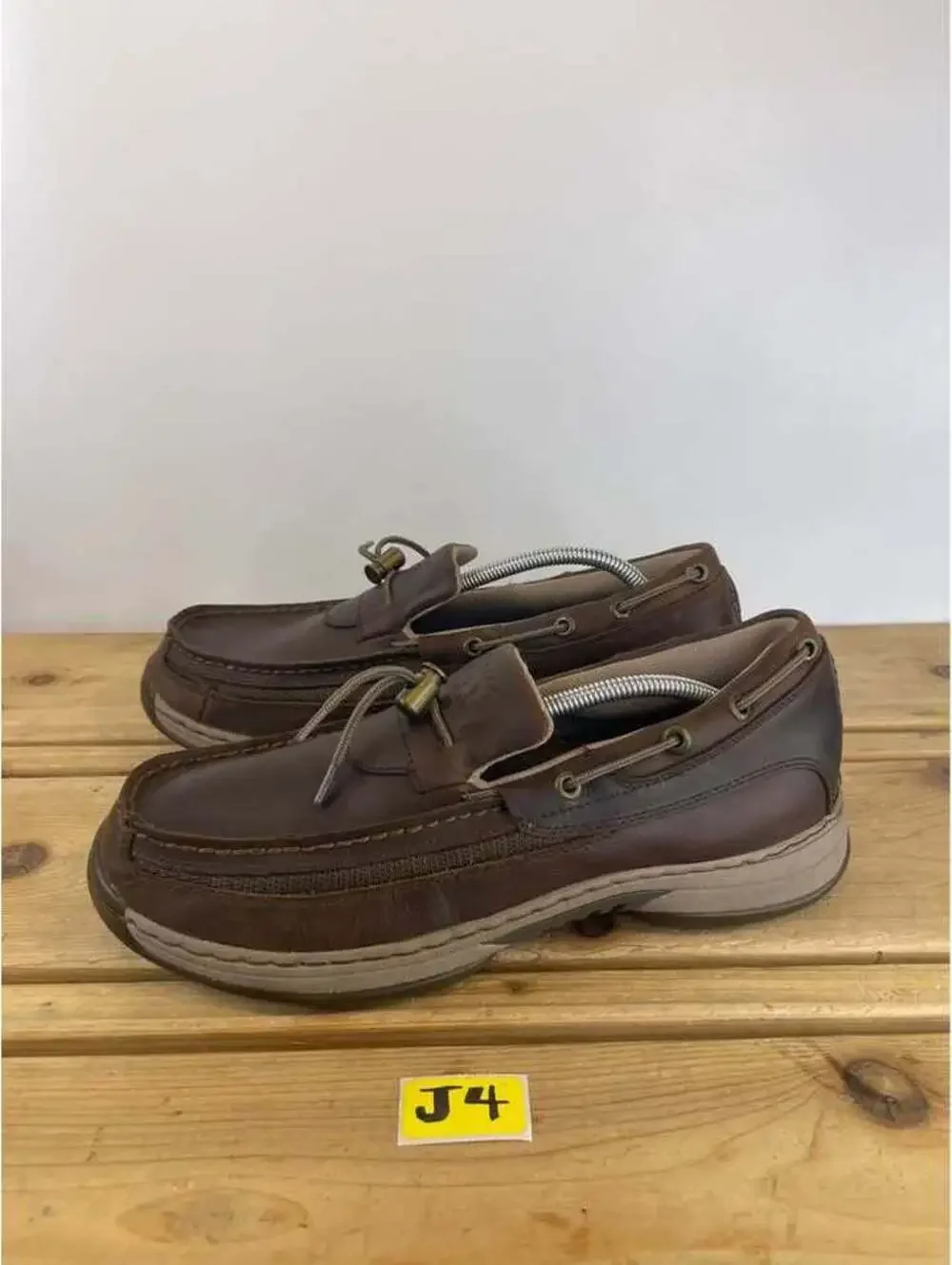 Cabela’s Guidewear Brown Leather Boat Shoes Men’s 12W Wide Toggle Slip